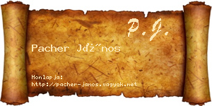 Pacher János névjegykártya