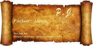 Pacher János névjegykártya